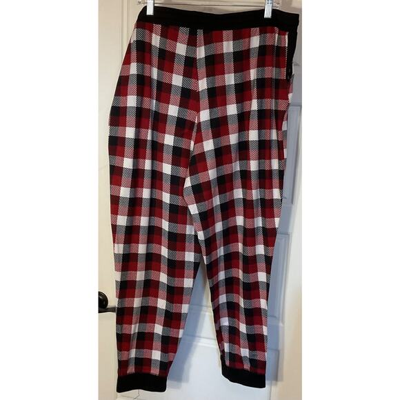 Cuddle Duds 2pc Red Plaid Henley Knit Lounge Suit with Pockets Plus 2XL - Picture 4 of 8